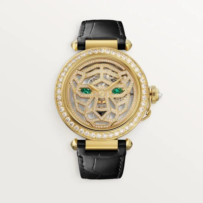 Άλλα ρολόγια Panthere Jewelry – 41 mm, μηχανικό κίνημα χειροκίνητης περιέλιξης, κίτρινο χρυσό 18 καρατίων, διαμάντια, εναλλάξιμα δερμάτινα λουράκια – Cartier Άλλα ρολόγια Panthere Jewelry – 41 mm, μηχανικό κίνημα χειροκίνητης περιέλιξης, κίτρινο χρυσό 18 καρατίων, διαμάντια, εναλλάξιμα δερμάτινα λουράκια – Cartier
