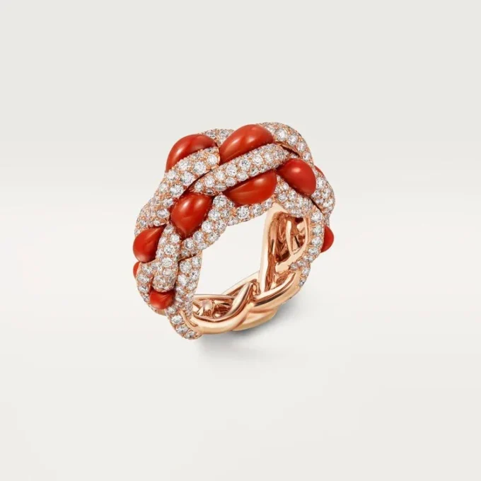 Δαχτυλίδι Cartier Libre Tressage, κοράλλι Δαχτυλίδι Cartier Libre Tressage, κοράλλι