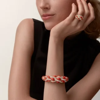 Δαχτυλίδι Cartier Libre Tressage, κοράλλι