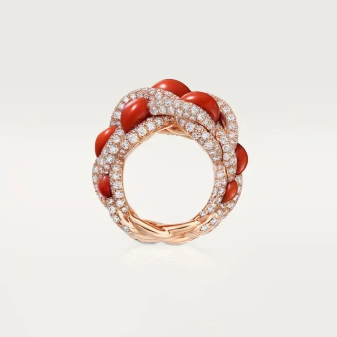 Δαχτυλίδι Cartier Libre Tressage, κοράλλι Δαχτυλίδι Cartier Libre Tressage, κοράλλι