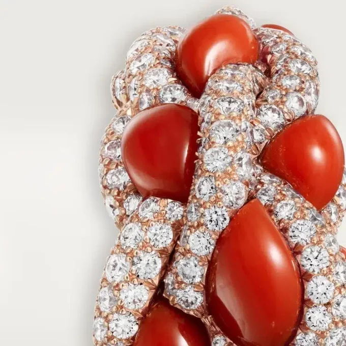 Δαχτυλίδι Cartier Libre Tressage, κοράλλι Δαχτυλίδι Cartier Libre Tressage, κοράλλι