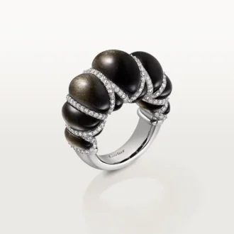 Δαχτυλίδι Cartier Libre Tressage, Οψιδιανός, Διαμάντια