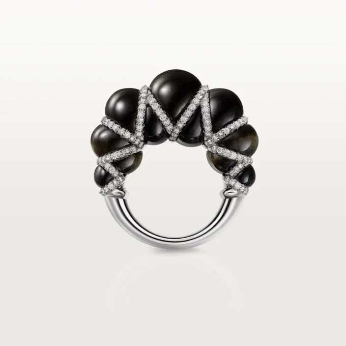 Δαχτυλίδι Cartier Libre Tressage, Οψιδιανός, Διαμάντια