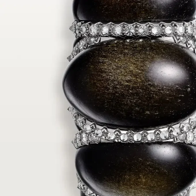 Δαχτυλίδι Cartier Libre Tressage, Οψιδιανός, Διαμάντια