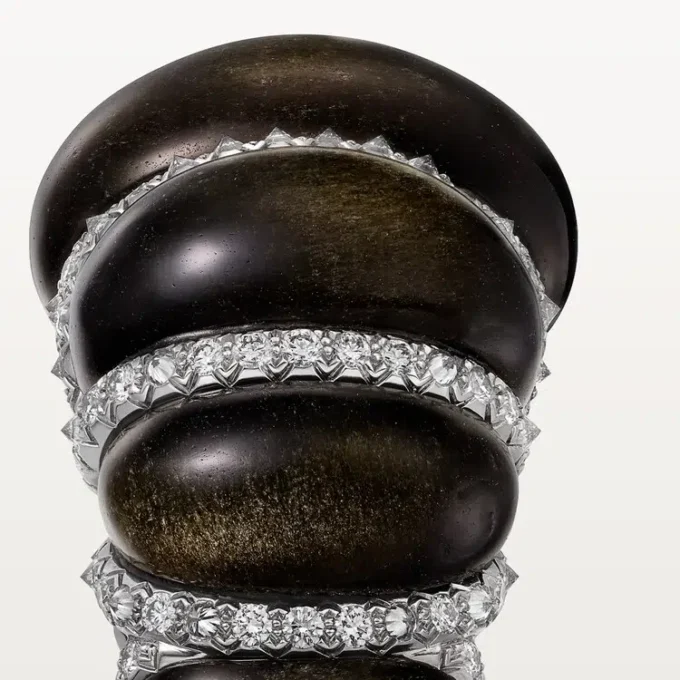 Δαχτυλίδι Cartier Libre Tressage, Οψιδιανός, Διαμάντια