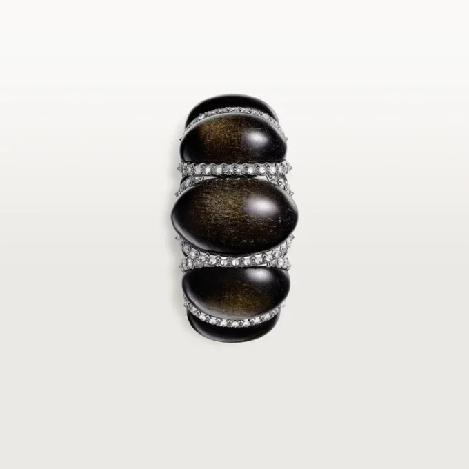 Δαχτυλίδι Cartier Libre Tressage, Οψιδιανός, Διαμάντια