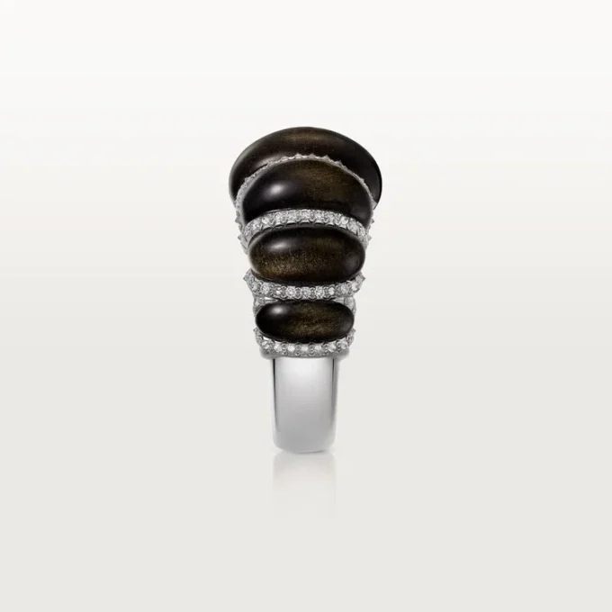 Δαχτυλίδι Cartier Libre Tressage, Οψιδιανός, Διαμάντια