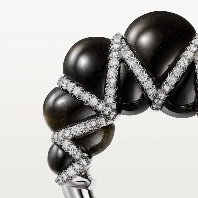 Δαχτυλίδι Cartier Libre Tressage, Οψιδιανός, Διαμάντια