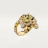 Δαχτυλίδι Faune Et Flore De Cartier, κίτρινα, πορτοκαλί και καφέ διαμάντια, με πάβινγκ Δαχτυλίδι Faune Et Flore De Cartier, κίτρινα, πορτοκαλί και καφέ διαμάντια, με πάβινγκ