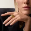 Δαχτυλίδι Faune Et Flore De Cartier, κίτρινα, πορτοκαλί και καφέ διαμάντια, με πάβινγκ Δαχτυλίδι Faune Et Flore De Cartier, κίτρινα, πορτοκαλί και καφέ διαμάντια, με πάβινγκ