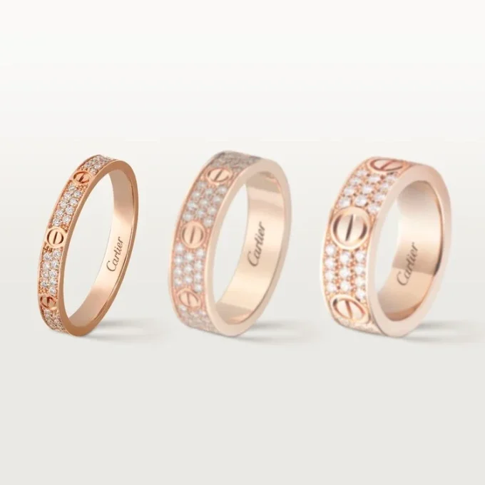 Δαχτυλίδι Love, Sm – Ροζ χρυσός, διαμάντια – Cartier