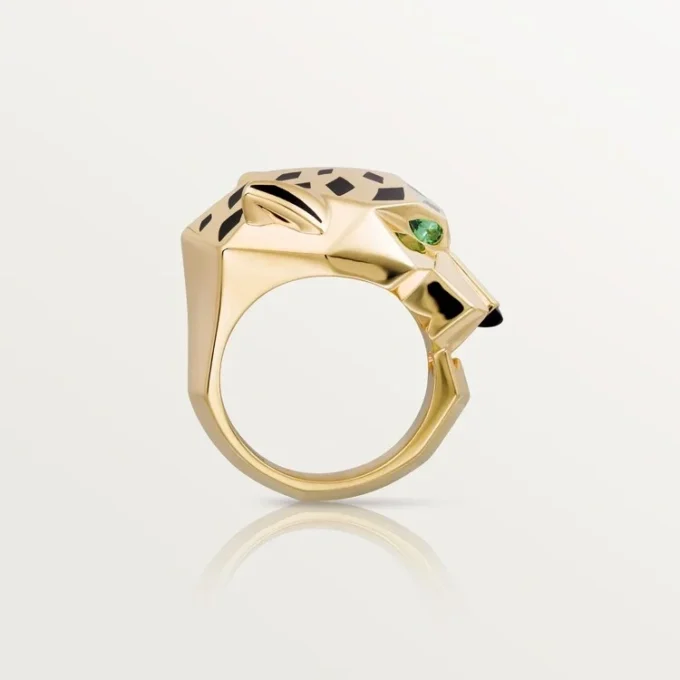 Δαχτυλίδι Panthere De Cartier – Κίτρινο χρυσό, λάκα, γρανάτης τσαβορίτης, όνυχας – Cartier