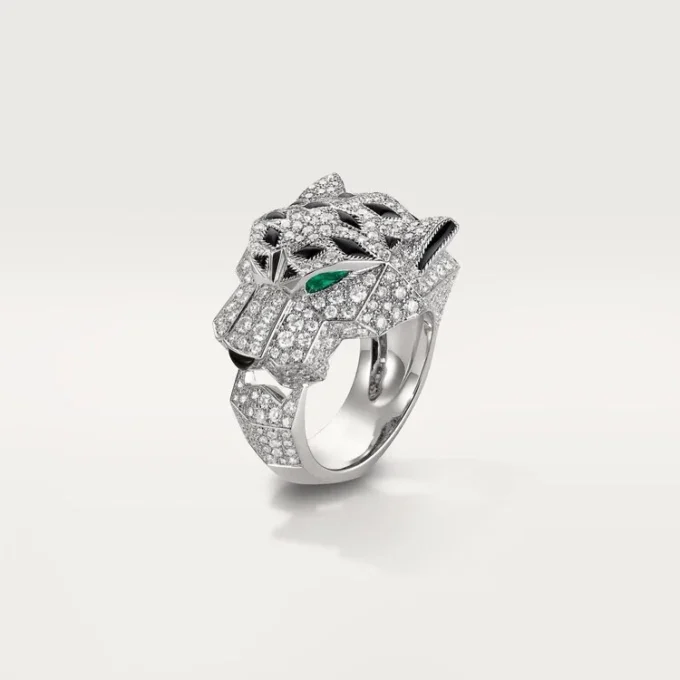 Δαχτυλίδι Panthere De Cartier – Λευκόχρυσο, Διαμάντια, Σμαράγδια, Όνυχας – Cartier