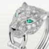 Δαχτυλίδι Panthere De Cartier – Λευκόχρυσο, Διαμάντια, Σμαράγδια, Όνυχας – Cartier