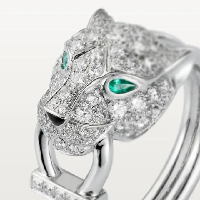 Δαχτυλίδι Panthere De Cartier – Λευκόχρυσο, Διαμάντια, Σμαράγδια, Όνυχας – Cartier