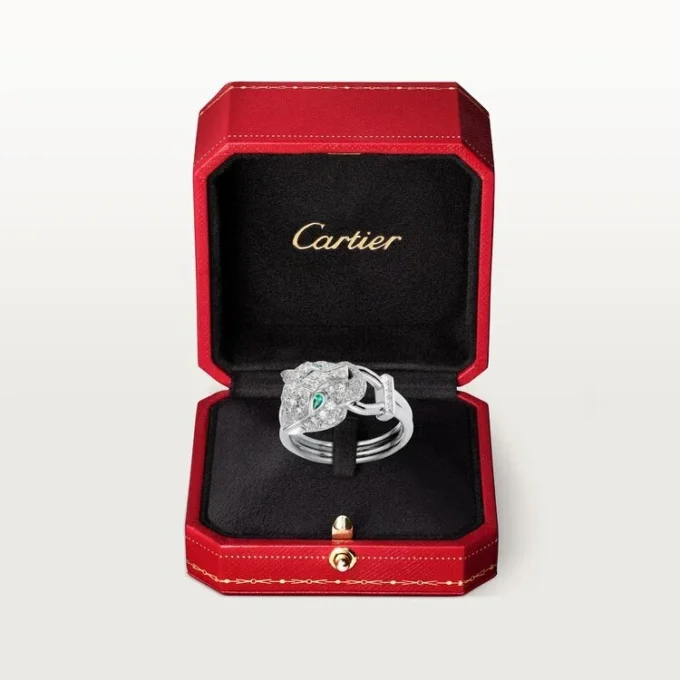 Δαχτυλίδι Panthere De Cartier – Λευκόχρυσο, Διαμάντια, Σμαράγδια, Όνυχας – Cartier