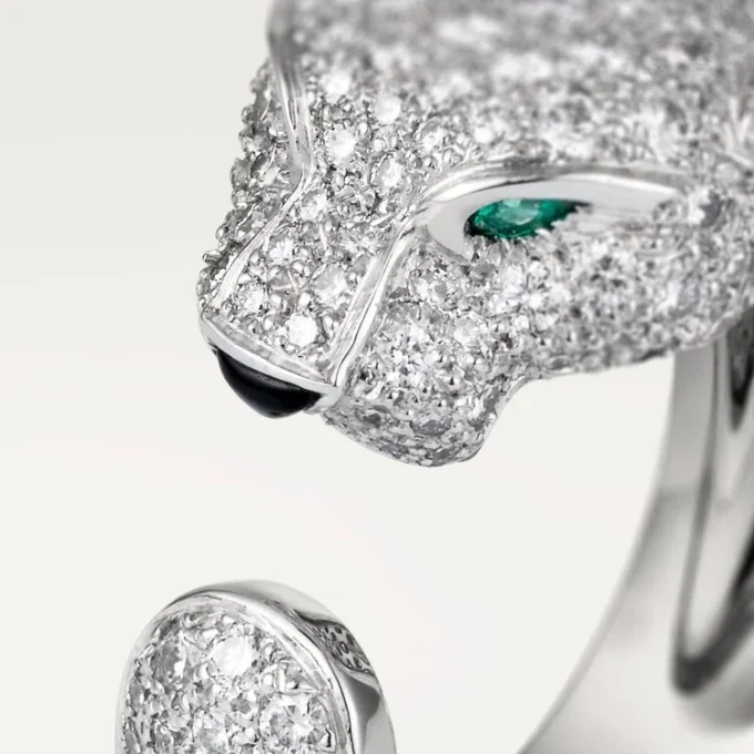 Δαχτυλίδι Panthere De Cartier – Λευκόχρυσο, Διαμάντια, Σμαράγδια, Όνυχας – Cartier