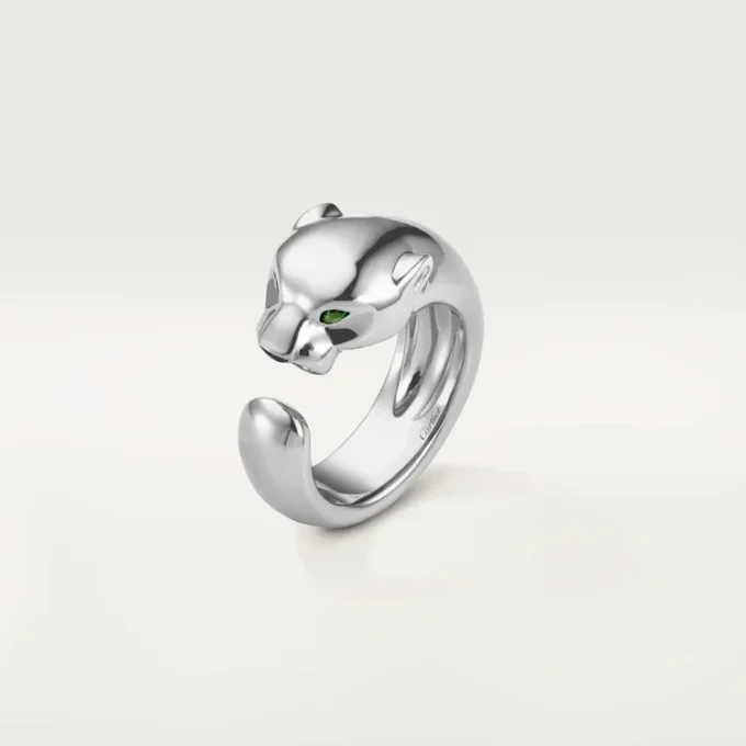 Δαχτυλίδι Panthere De Cartier – Λευκόχρυσο, Γαρνιέτες Τσαβορίτη, Όνυχας – Cartier