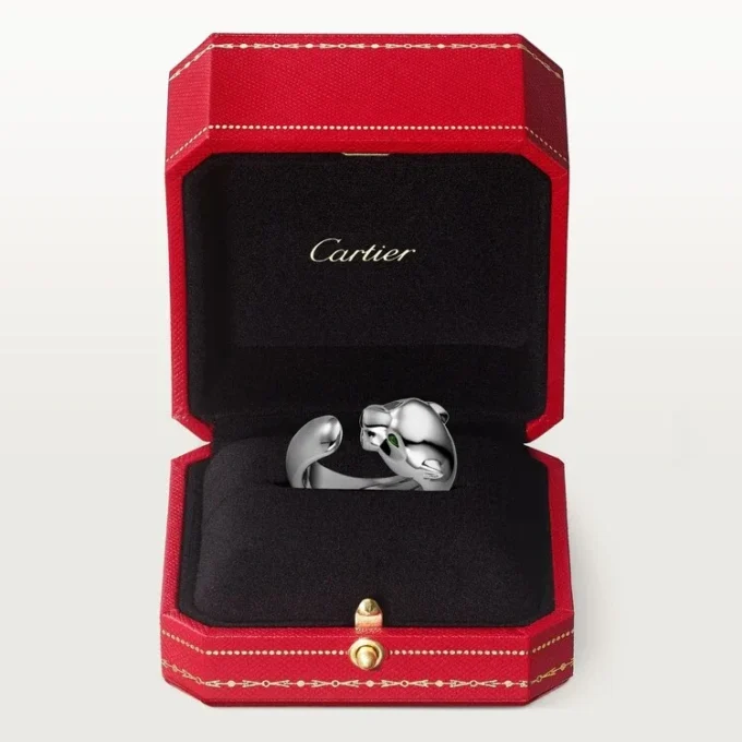 Δαχτυλίδι Panthere De Cartier – Λευκόχρυσο, Γαρνιέτες Τσαβορίτη, Όνυχας – Cartier