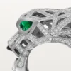 Δαχτυλίδι Panthere De Cartier – Λευκόχρυσο, όνυχας, σμαράγδια, διαμάντια – Cartier