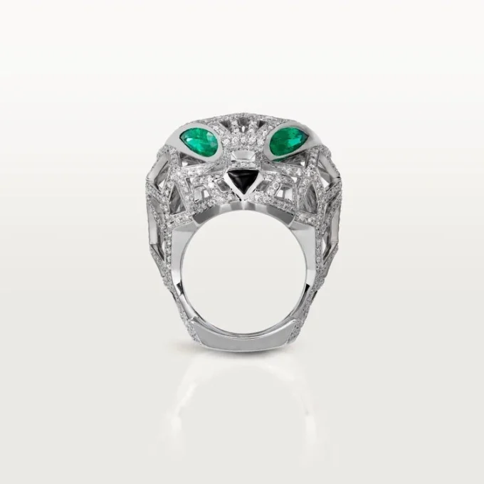 Δαχτυλίδι Panthere De Cartier – Λευκόχρυσο, Σμαράγδια, Όνυχας, Διαμάντια – Cartier