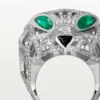 Δαχτυλίδι Panthere De Cartier – Λευκόχρυσο, Σμαράγδια, Όνυχας, Διαμάντια – Cartier