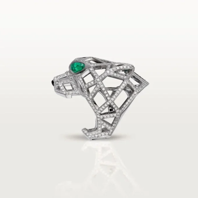 Δαχτυλίδι Panthere De Cartier – Λευκόχρυσο, Σμαράγδια, Όνυχας, Διαμάντια – Cartier