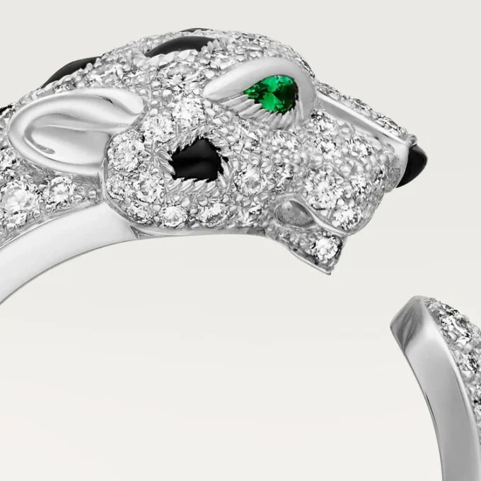 Δαχτυλίδι Panthere De Cartier – Λευκόχρυσο, Σμαράγδια, Όνυχας, Διαμάντια – Cartier