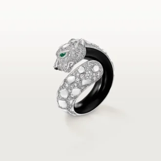 Δαχτυλίδι Panthere De Cartier, μαύρο λάκα, με πάβινγκ