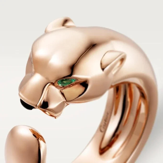 Δαχτυλίδι Panthere De Cartier – Ροζ χρυσός, γρανάτες τσαβορίτη, όνυχας – Cartier