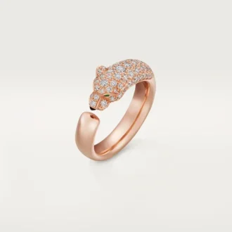 Δαχτυλίδι Panthere De Cartier – Ροζ χρυσός, όνυχας, σμαράγδια, διαμάντια – Cartier