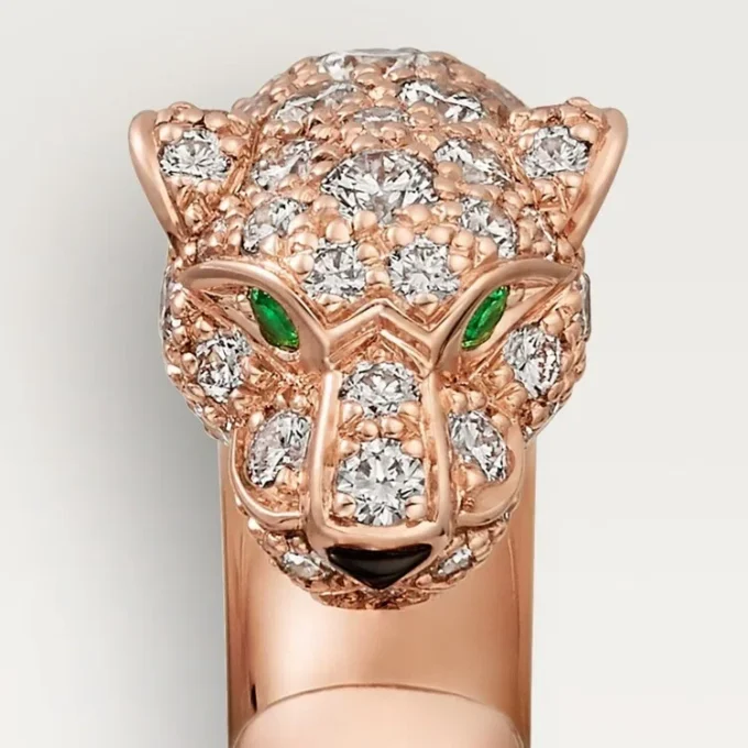 Δαχτυλίδι Panthere De Cartier – Ροζ χρυσός, όνυχας, σμαράγδια, διαμάντια – Cartier Δαχτυλίδι Panthere De Cartier – Ροζ χρυσός, όνυχας, σμαράγδια, διαμάντια – Cartier