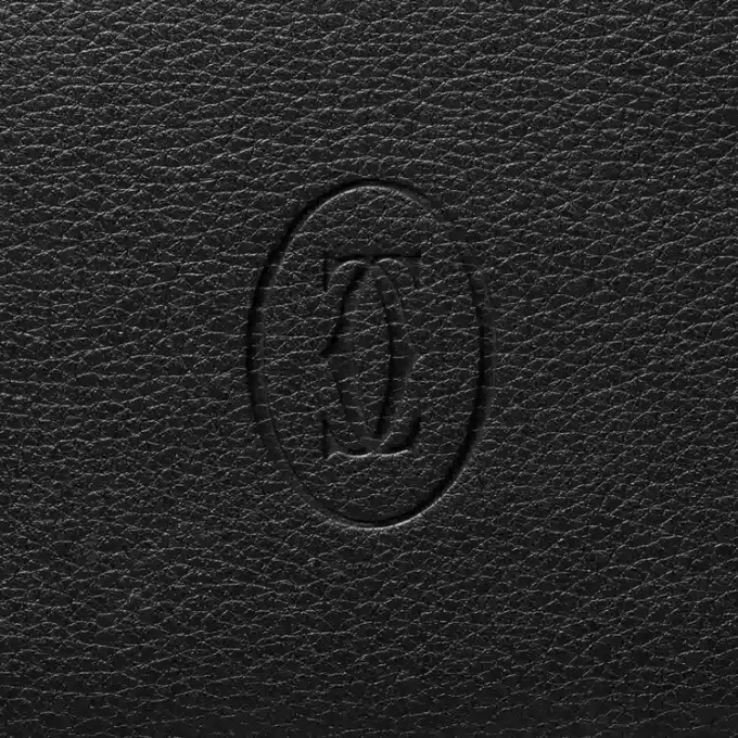 Διεθνές πορτοφόλι με πτυχές, Must De Cartier – Μαύρο δέρμα μοσχαριού, φινίρισμα από ανοξείδωτο ατσάλι – Cartier Διεθνές πορτοφόλι με πτυχές, Must De Cartier – Μαύρο δέρμα μοσχαριού, φινίρισμα από ανοξείδωτο ατσάλι – Cartier