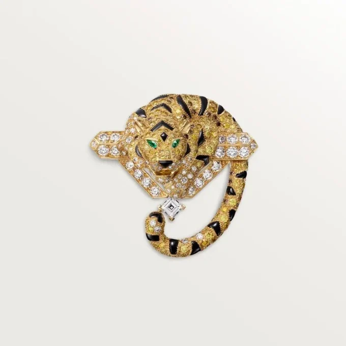 Καρφίτσα Faune Et Flore De Cartier, κίτρινα, πορτοκαλί και καφέ διαμάντια, στρωμένα Καρφίτσα Faune Et Flore De Cartier, κίτρινα, πορτοκαλί και καφέ διαμάντια, στρωμένα