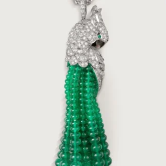Κολιέ Faune Et Flore De Cartier, χάντρες σμαραγδιού, στρωμένο