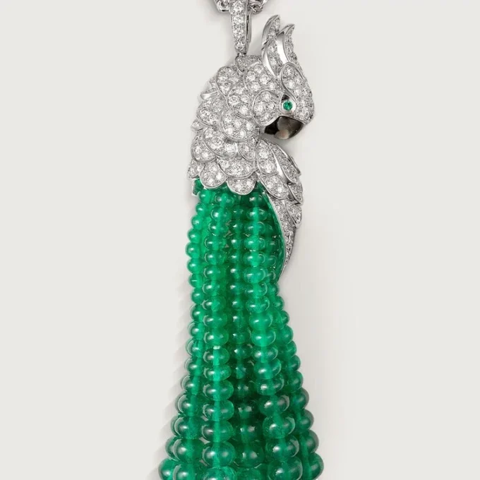 Κολιέ Faune Et Flore De Cartier, χάντρες σμαραγδιού, στρωμένο Κολιέ Faune Et Flore De Cartier, χάντρες σμαραγδιού, στρωμένο