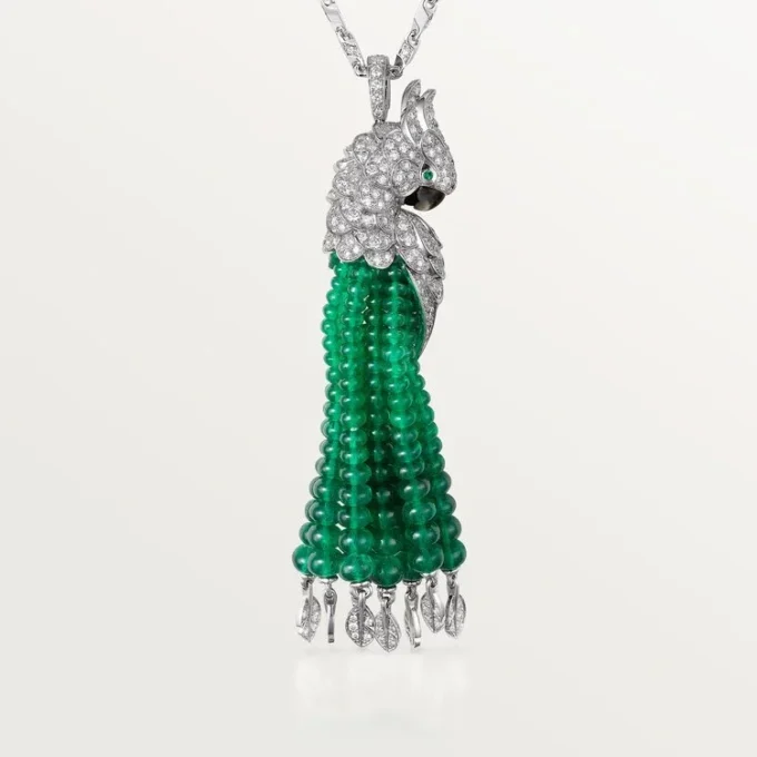 Κολιέ Faune Et Flore De Cartier, χάντρες σμαραγδιού, στρωμένο Κολιέ Faune Et Flore De Cartier, χάντρες σμαραγδιού, στρωμένο
