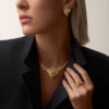 Κολιέ Faune Et Flore De Cartier, κίτρινα, πορτοκαλί και καφέ διαμάντια, με πάβινγκ