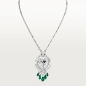 Κολιέ Faune Et Flore De Cartier, σμαραγδένιες σταγόνες, στρωμένο
