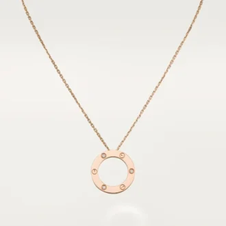 Κολιέ Love, 3 διαμάντια – Ροζ χρυσός, Διαμάντια – Cartier