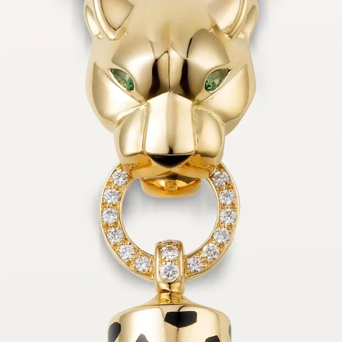 Κολιέ Panthere De Cartier – Κίτρινο χρυσό, μαύρο λάκα, γρανάτες τσαβορίτη, όνυχα, διαμάντια – Cartier
