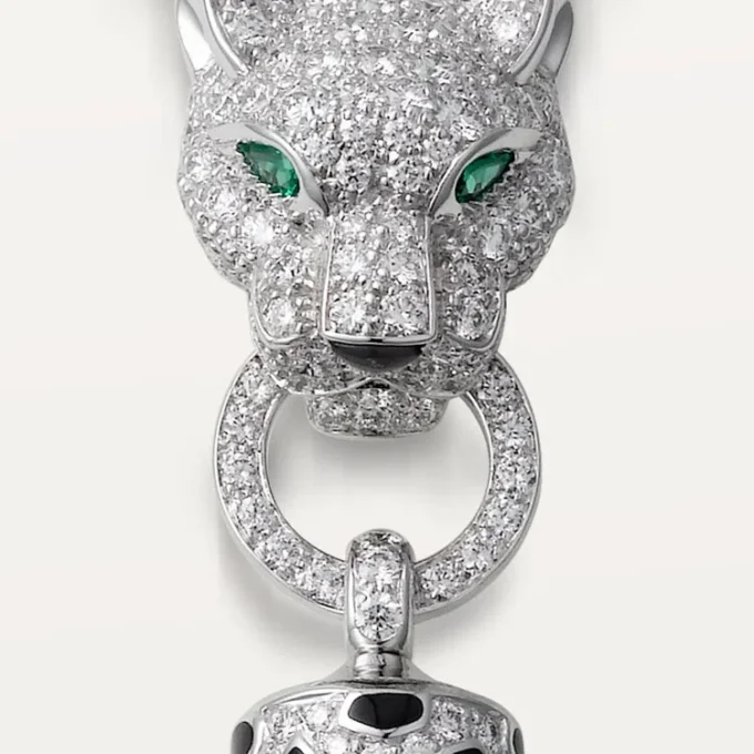 Κολιέ Panthere De Cartier – Λευκόχρυσο, Μαύρο Λάκα, Σμαράγδια, Όνυχας, Διαμάντια – Cartier