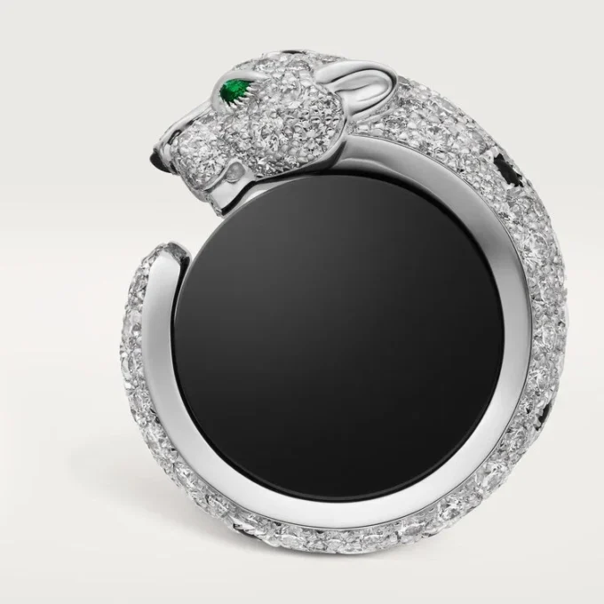 Μανικετόκουμπα Panthere De Cartier – Λευκόχρυσο με επίστρωση ροδίου, διαμάντια, σμαράγδια, όνυχας – Cartier Μανικετόκουμπα Panthere De Cartier – Λευκόχρυσο με επίστρωση ροδίου, διαμάντια, σμαράγδια, όνυχας – Cartier