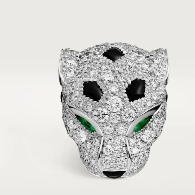 Μανικετόκουμπα Panthere De Cartier – Λευκόχρυσο με επίστρωση ροδίου, διαμάντια, σμαράγδια, όνυχας – Cartier Μανικετόκουμπα Panthere De Cartier – Λευκόχρυσο με επίστρωση ροδίου, διαμάντια, σμαράγδια, όνυχας – Cartier