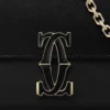 Μίνι τσάντα με αλυσίδα, Double C De Cartier – Μαύρο δέρμα μοσχαριού, φινίρισμα σε χρυσό και μαύρο σμάλτο – Cartier Μίνι τσάντα με αλυσίδα, Double C De Cartier – Μαύρο δέρμα μοσχαριού, φινίρισμα σε χρυσό και μαύρο σμάλτο – Cartier