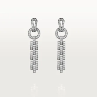 Σκουλαρίκια Agrafe – Λευκόχρυσο, Διαμάντια – Cartier