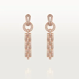Σκουλαρίκια Agrafe – Ροζ χρυσός, διαμάντια – Cartier