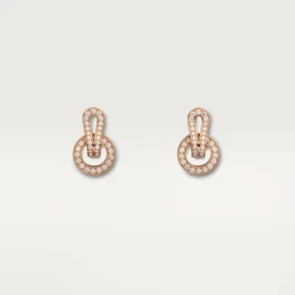 Σκουλαρίκια Agrafe – Ροζ χρυσός, διαμάντια – Cartier