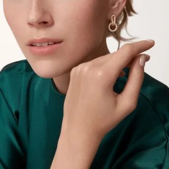 Σκουλαρίκια Agrafe – Ροζ χρυσός, διαμάντια – Cartier