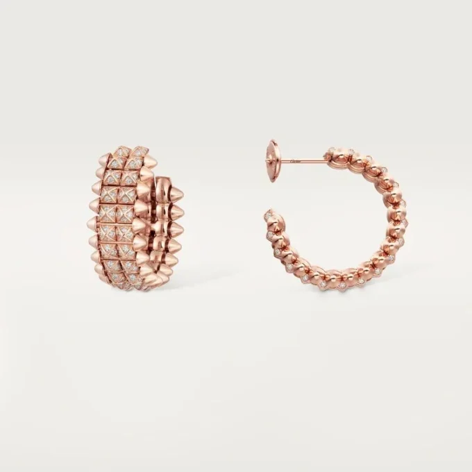 Σκουλαρίκια Clash De Cartier, διπλή σειρά, με πάβ Σκουλαρίκια Clash De Cartier, διπλή σειρά, με πάβ